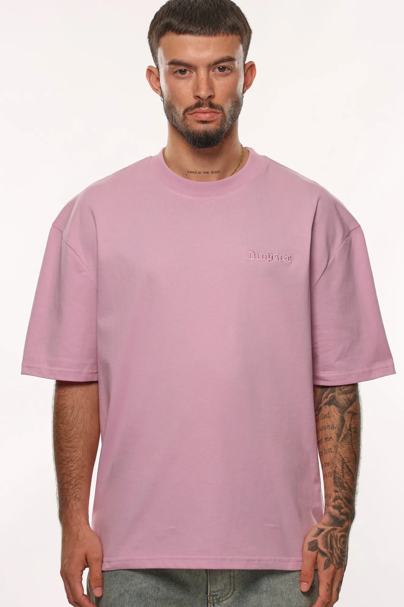 HEAVY OVERSIZE EMBO T-SHIRT LILAC SNOW