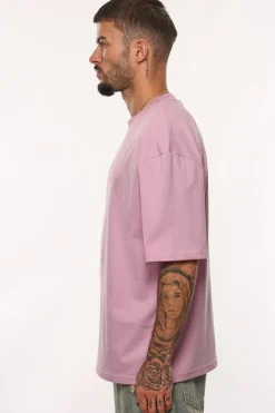 HEAVY OVERSIZE EMBO T-SHIRT LILAC SNOW