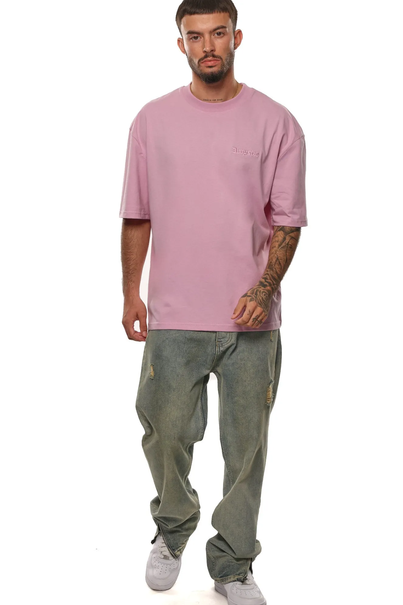 HEAVY OVERSIZE EMBO T-SHIRT LILAC SNOW