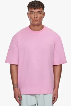 HEAVY OVERSIZE EMBO T-SHIRT PINK