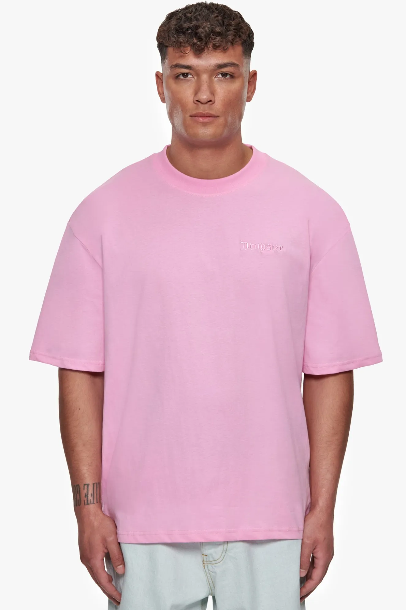 HEAVY OVERSIZE EMBO T-SHIRT PINK