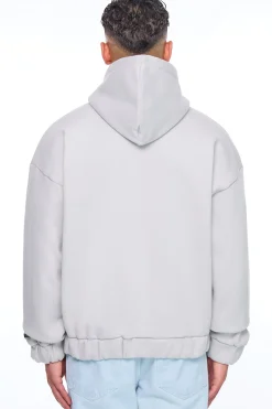 HEAVY OVERSIZE EMBO ZIP HOODIE VAPOR BLUE