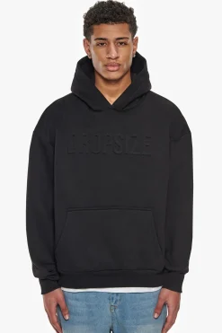 HEAVY OVERSIZE EMBOSSED HOODIE BLACK