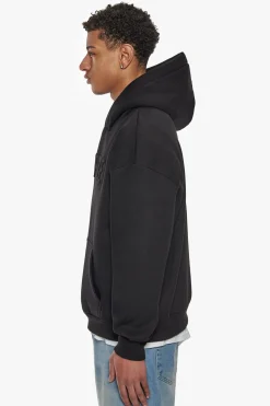 HEAVY OVERSIZE EMBOSSED HOODIE BLACK