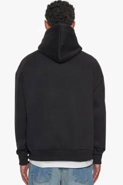 HEAVY OVERSIZE EMBOSSED HOODIE BLACK