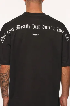 HEAVY OVERSIZE FEAR DEATH T-SHIRT BLACK