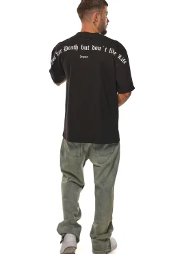 HEAVY OVERSIZE FEAR DEATH T-SHIRT BLACK