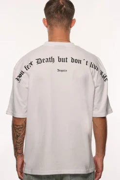 HEAVY OVERSIZE FEAR DEATH T-SHIRT WHITE