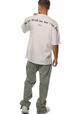 HEAVY OVERSIZE FEAR DEATH T-SHIRT WHITE