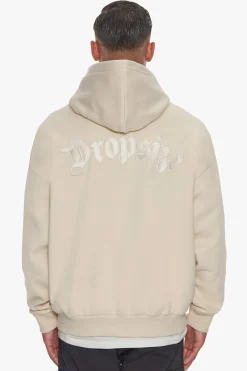 HEAVY OVERSIZE FLAT BACK EMBO HOODIE COCONUT MILK