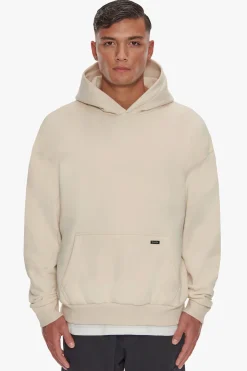 HEAVY OVERSIZE FLAT BACK EMBO HOODIE COCONUT MILK
