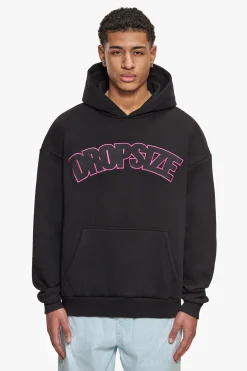 HEAVY OVERSIZE FLAT V2 EMBO HOODIE BLACK