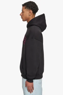 HEAVY OVERSIZE FLAT V2 EMBO HOODIE BLACK