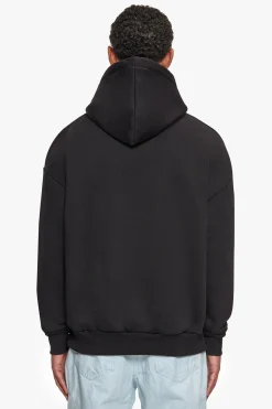 HEAVY OVERSIZE FLAT V2 EMBO HOODIE BLACK