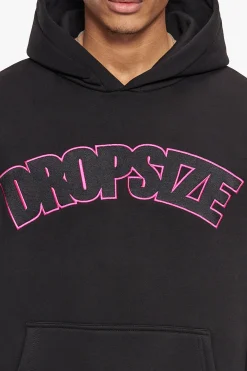 HEAVY OVERSIZE FLAT V2 EMBO HOODIE BLACK