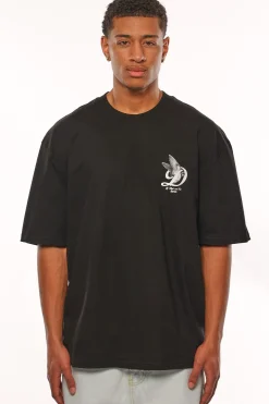 HEAVY OVERSIZE FLY HIGH T-SHIRT BLACK