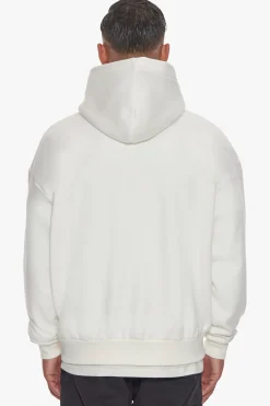 HEAVY OVERSIZE FRONT EMBO LOGO HOODIE CREAM