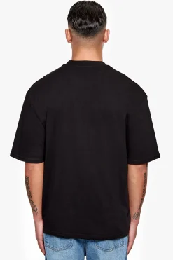 HEAVY OVERSIZE FRONT RUBBER PATCH T-SHIRT BLACK