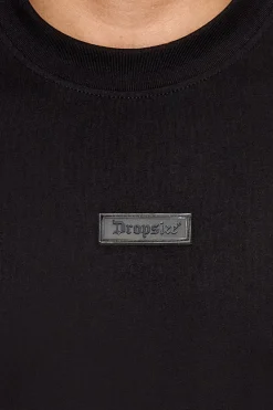 HEAVY OVERSIZE FRONT RUBBER PATCH T-SHIRT BLACK