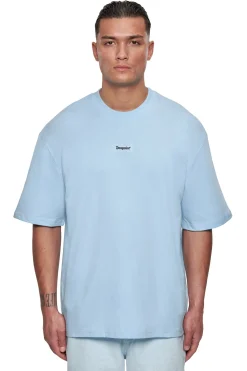 HEAVY OVERSIZE FRONT RUBBER PATCH T-SHIRT BABY BLUE