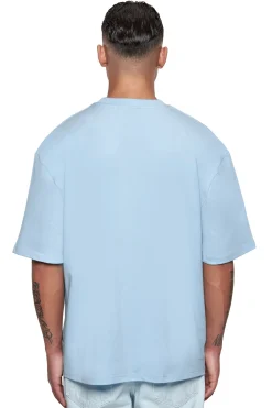 HEAVY OVERSIZE FRONT RUBBER PATCH T-SHIRT BABY BLUE