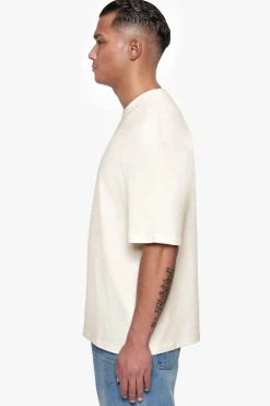 HEAVY OVERSIZE FRONT RUBBER PATCH T-SHIRT CREAM