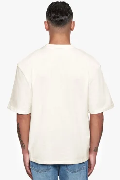 HEAVY OVERSIZE FRONT RUBBER PATCH T-SHIRT CREAM