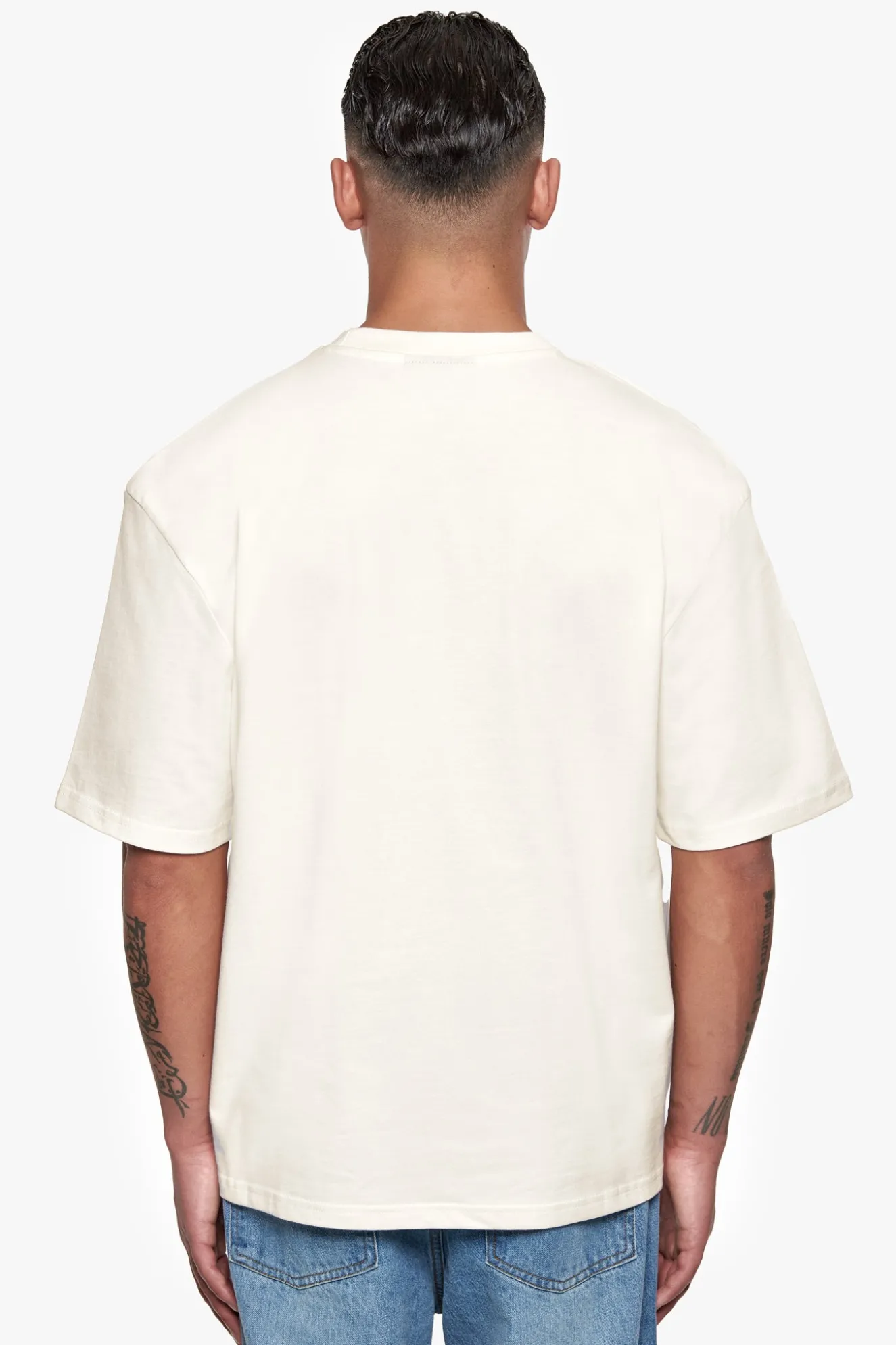 HEAVY OVERSIZE FRONT RUBBER PATCH T-SHIRT CREAM