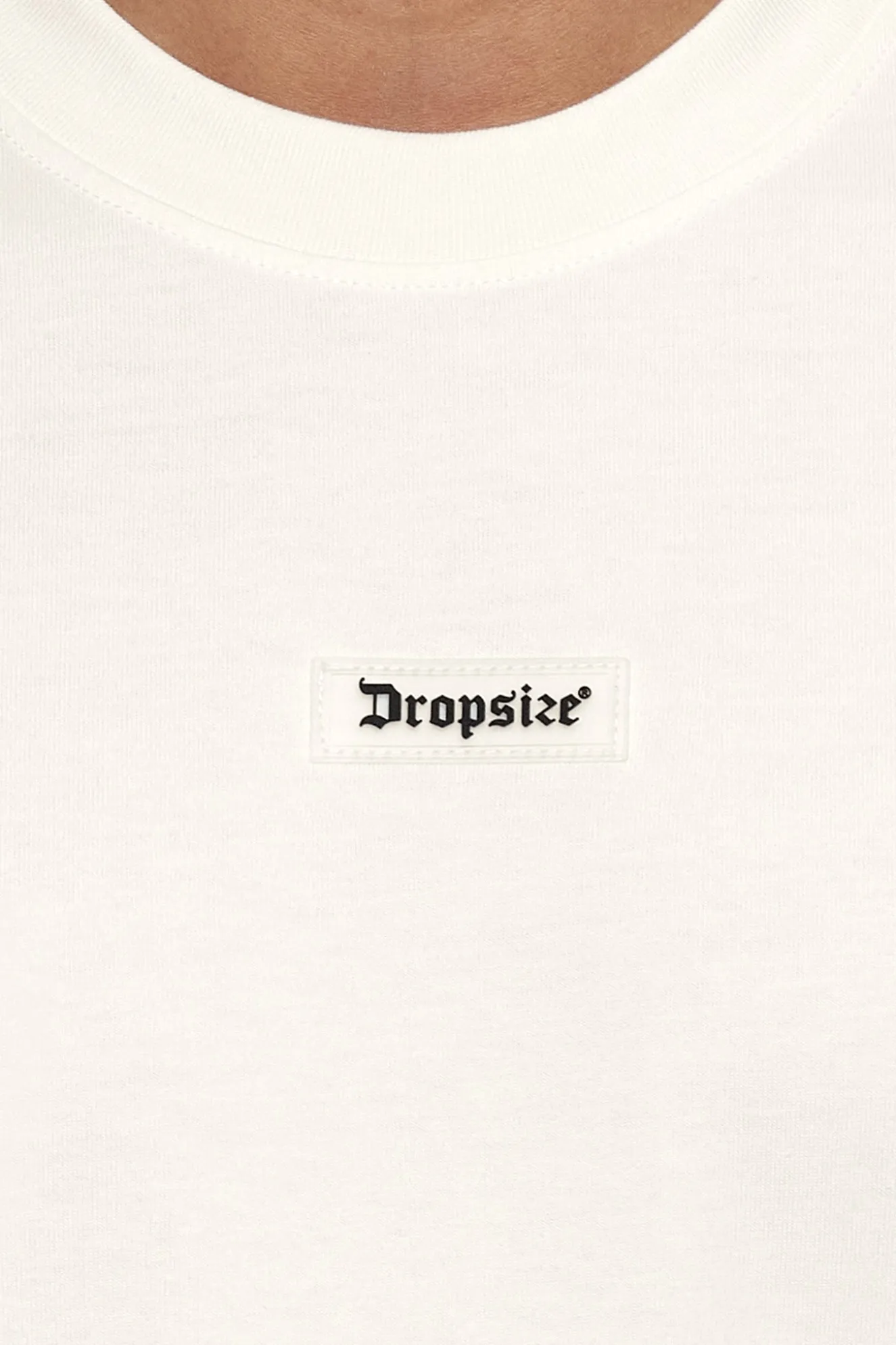HEAVY OVERSIZE FRONT RUBBER PATCH T-SHIRT CREAM