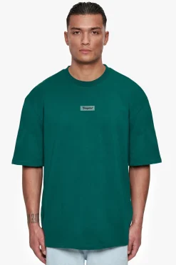 HEAVY OVERSIZE FRONT RUBBER PATCH T-SHIRT GREEN
