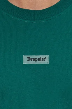 HEAVY OVERSIZE FRONT RUBBER PATCH T-SHIRT GREEN