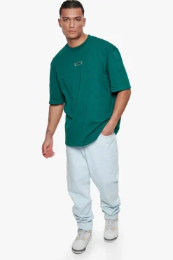 HEAVY OVERSIZE FRONT RUBBER PATCH T-SHIRT GREEN