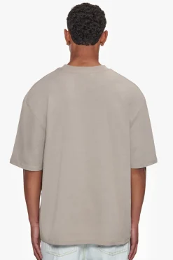 HEAVY OVERSIZE FRONT RUBBER PATCH T-SHIRT STONE