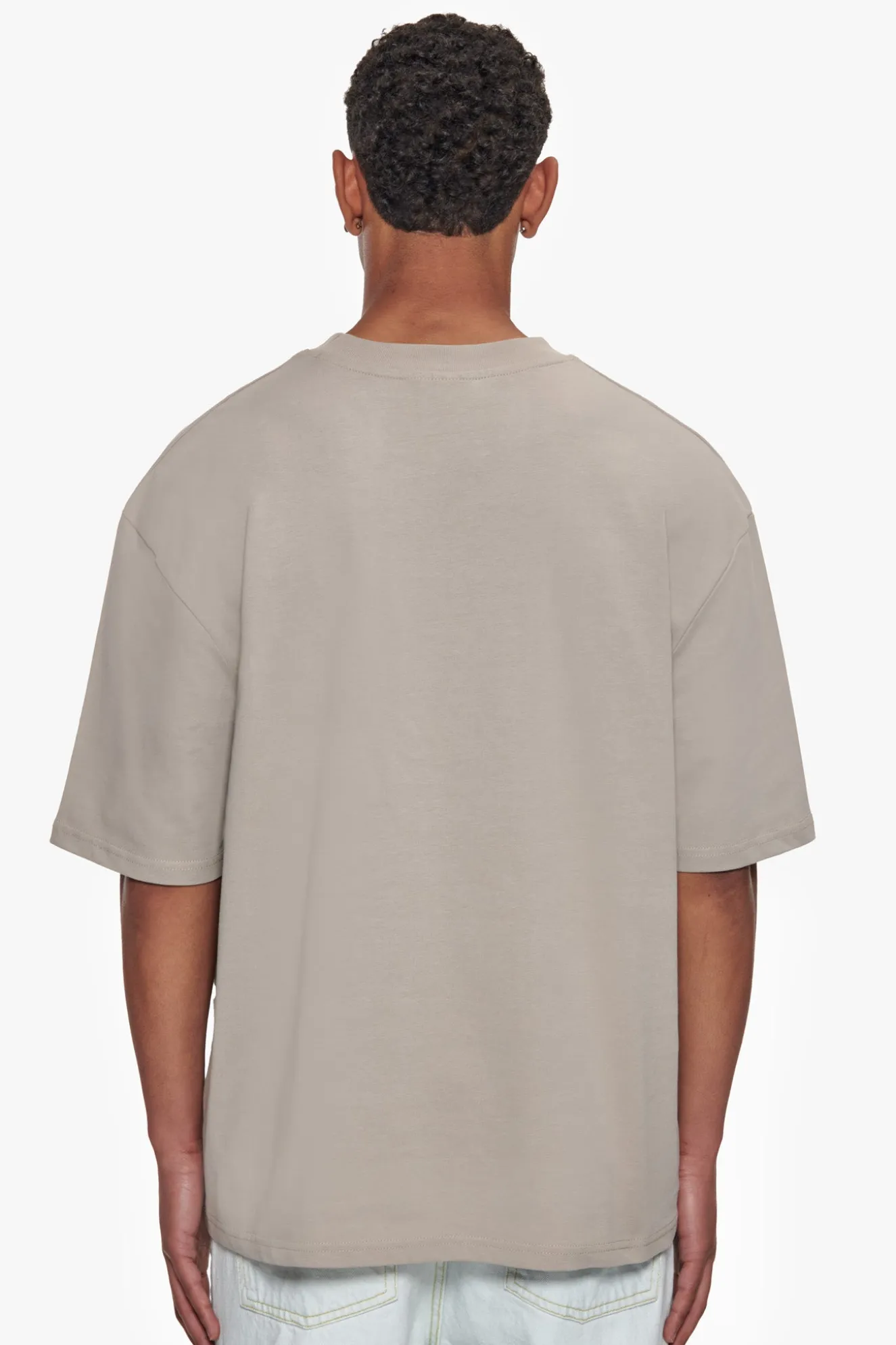 HEAVY OVERSIZE FRONT RUBBER PATCH T-SHIRT STONE