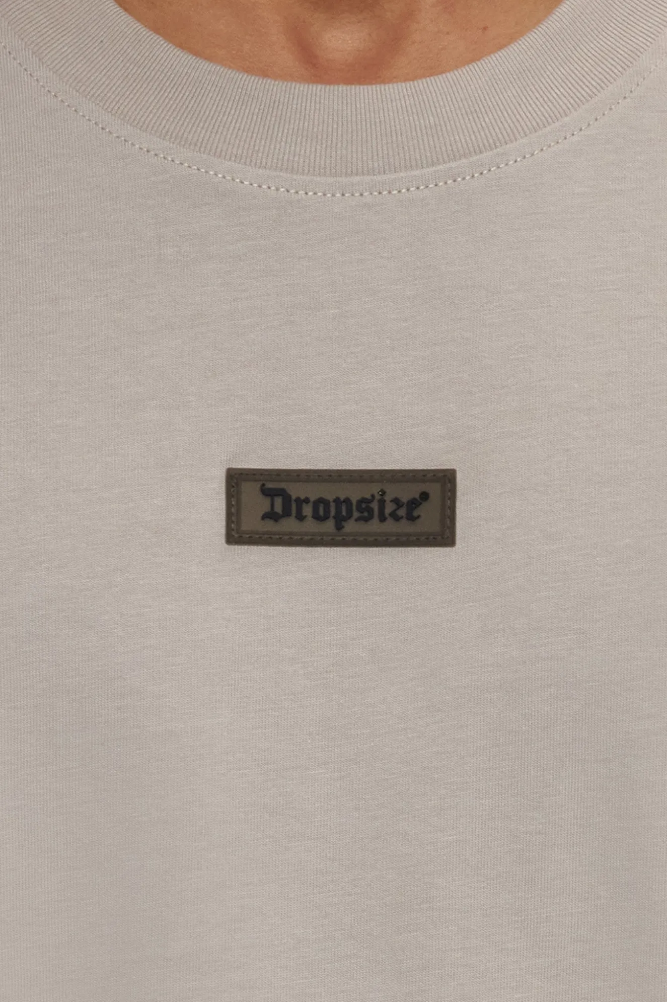 HEAVY OVERSIZE FRONT RUBBER PATCH T-SHIRT STONE