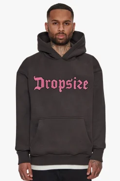HEAVY OVERSIZE FROTTEE HOODIE WASHED BLACK