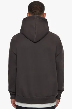 HEAVY OVERSIZE FROTTEE HOODIE WASHED BLACK