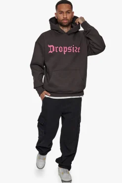 HEAVY OVERSIZE FROTTEE HOODIE WASHED BLACK