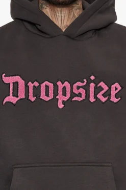 HEAVY OVERSIZE FROTTEE HOODIE WASHED BLACK