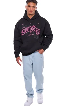 HEAVY OVERSIZE GLOWING LOGO HOODIE BLACK
