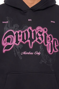 HEAVY OVERSIZE GLOWING LOGO HOODIE BLACK