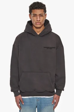 HEAVY OVERSIZE GROW RICH HOODIE WASHED BLACK