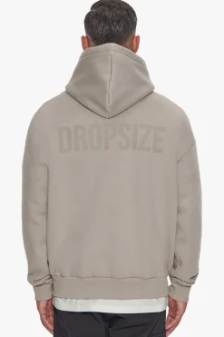 HEAVY OVERSIZE HD PRINT HOODIE SILVER GREY