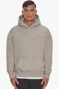 HEAVY OVERSIZE HD PRINT HOODIE SILVER GREY