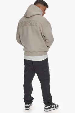 HEAVY OVERSIZE HD PRINT HOODIE SILVER GREY