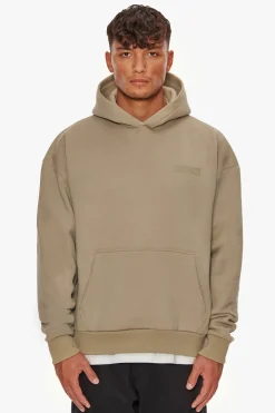 HEAVY OVERSIZE HD PRINT HOODIE WEATHERED TEAK