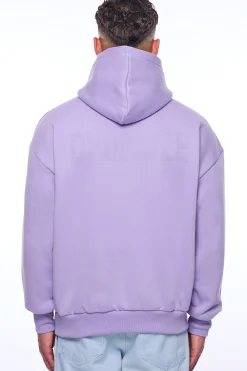 HEAVY OVERSIZE HD PRINT HOODIE PURPLE ROSE