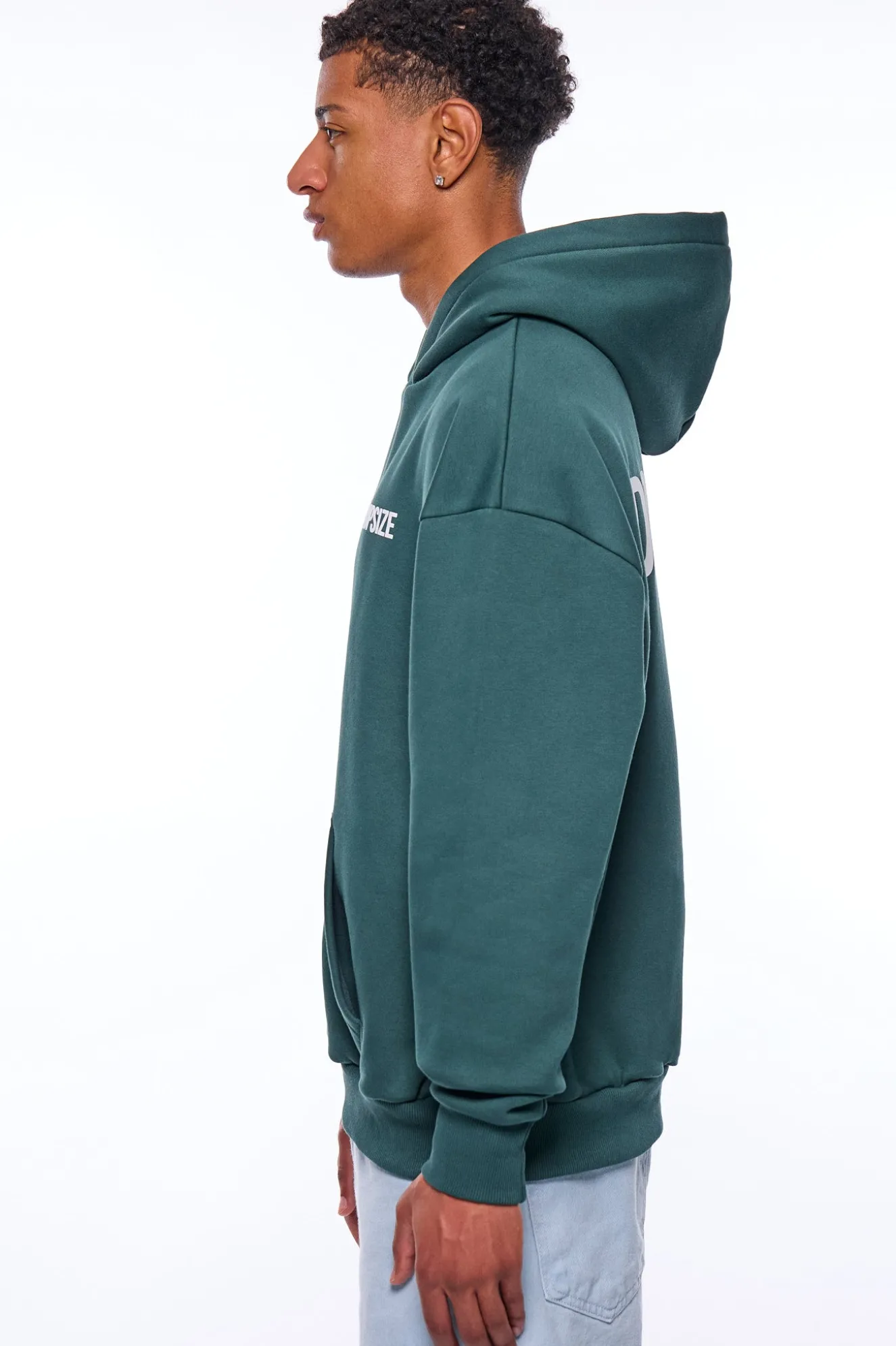 HEAVY OVERSIZE HD PRINT HOODIE TREKKING GREEN