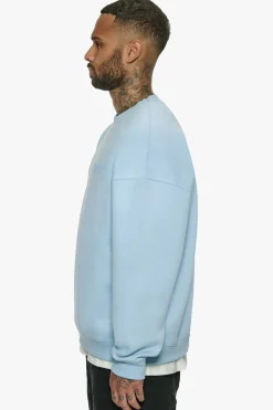 HEAVY OVERSIZE HD PRINT SWEATER BABY BLUE