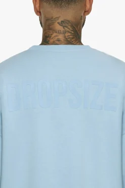HEAVY OVERSIZE HD PRINT SWEATER BABY BLUE